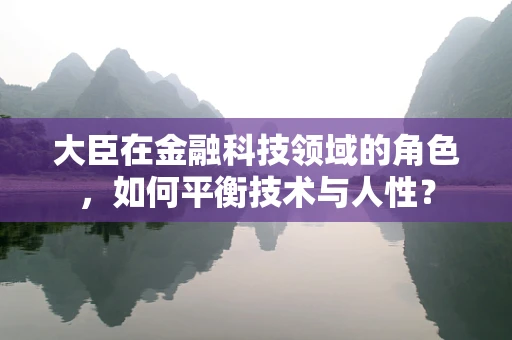 大臣在金融科技领域的角色，如何平衡技术与人性？