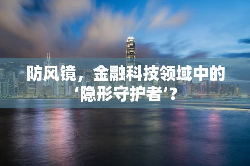 防风镜，金融科技领域中的‘隐形守护者’？