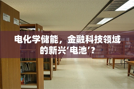 电化学储能，金融科技领域的新兴‘电池’？