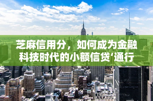 芝麻信用分，如何成为金融科技时代的小额信贷‘通行证’？