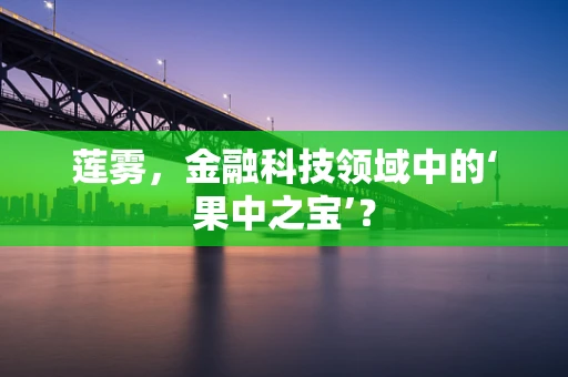 莲雾，金融科技领域中的‘果中之宝’？