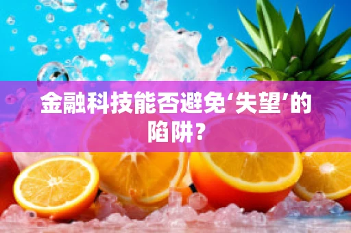 金融科技能否避免‘失望’的陷阱？