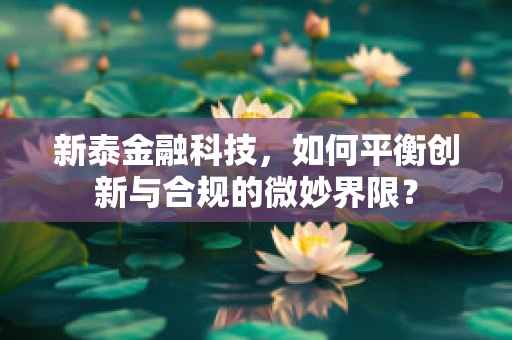 新泰金融科技，如何平衡创新与合规的微妙界限？