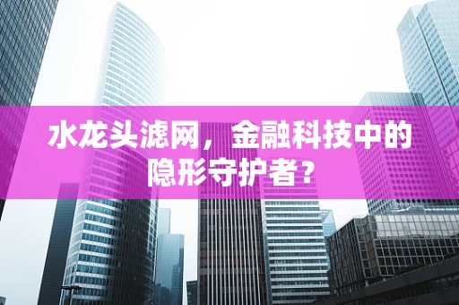 水龙头滤网，金融科技中的隐形守护者？