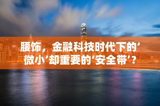 腰饰，金融科技时代下的‘微小’却重要的‘安全带’？