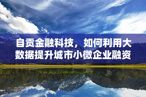 自贡金融科技，如何利用大数据提升城市小微企业融资效率？