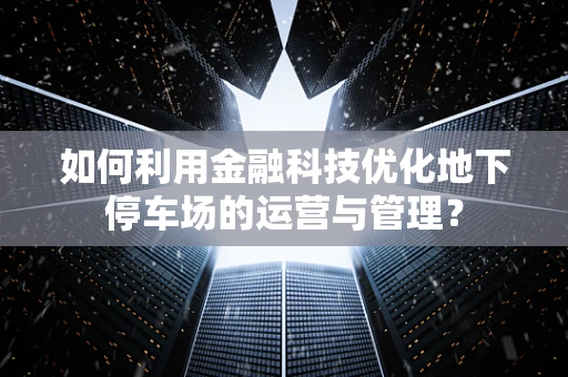 如何利用金融科技优化地下停车场的运营与管理？