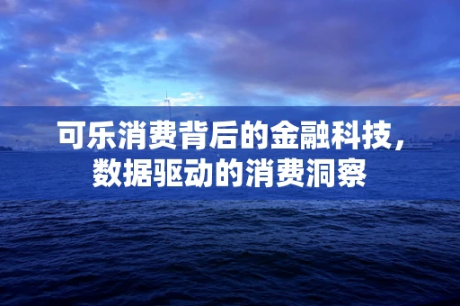 可乐消费背后的金融科技，数据驱动的消费洞察