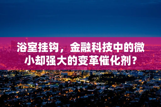 浴室挂钩，金融科技中的微小却强大的变革催化剂？