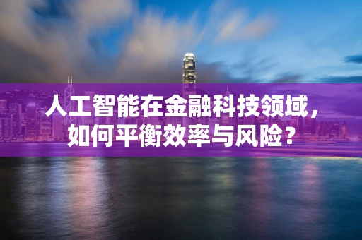 人工智能在金融科技领域，如何平衡效率与风险？