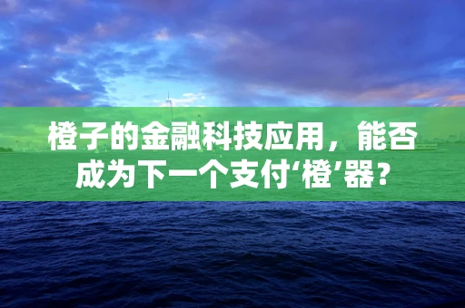 橙子的金融科技应用，能否成为下一个支付‘橙’器？