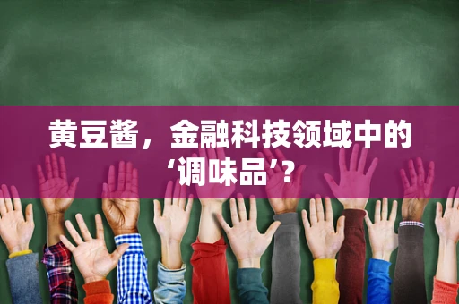 黄豆酱，金融科技领域中的‘调味品’？