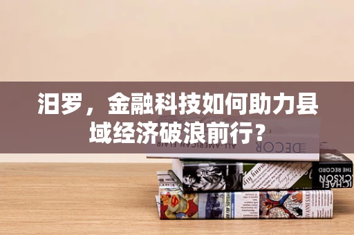 汨罗，金融科技如何助力县域经济破浪前行？