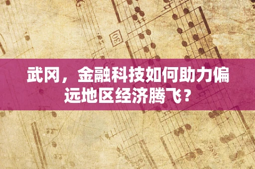 武冈，金融科技如何助力偏远地区经济腾飞？