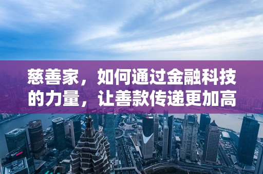 慈善家，如何通过金融科技的力量，让善款传递更加高效透明？