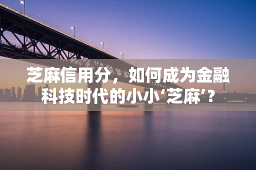 芝麻信用分，如何成为金融科技时代的小小‘芝麻’？