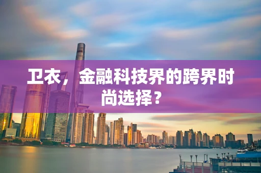 卫衣，金融科技界的跨界时尚选择？