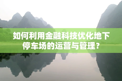 如何利用金融科技优化地下停车场的运营与管理？