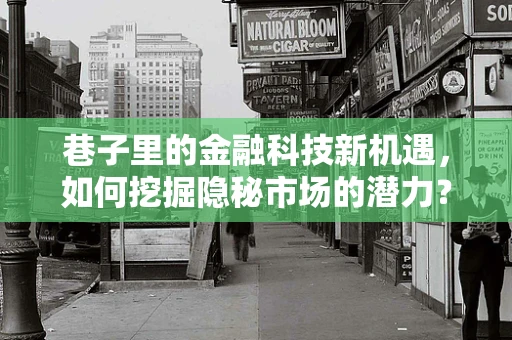 巷子里的金融科技新机遇，如何挖掘隐秘市场的潜力？